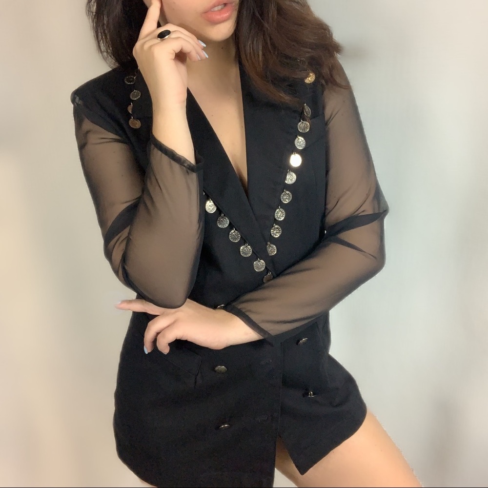 💣 Vintage Sheer Sleeve Blazer 💣